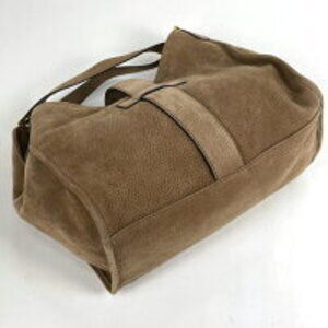 Gucci Shoulder Brown Leather Stirrup Nubuck Bag